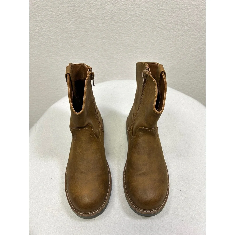 Mountain Creek Weller Boots‎ Kids Size 2M Tan Brown Western Lug Sole